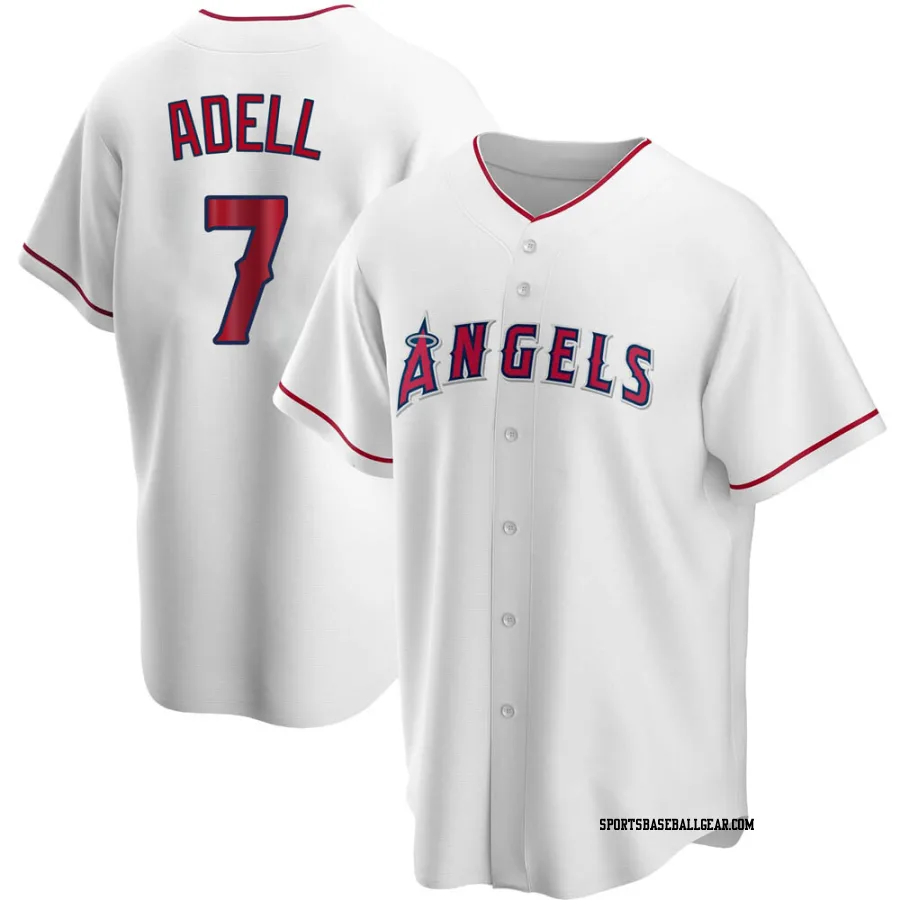 Jo Adell Men's Los Angeles Angels White Replica Home Jersey