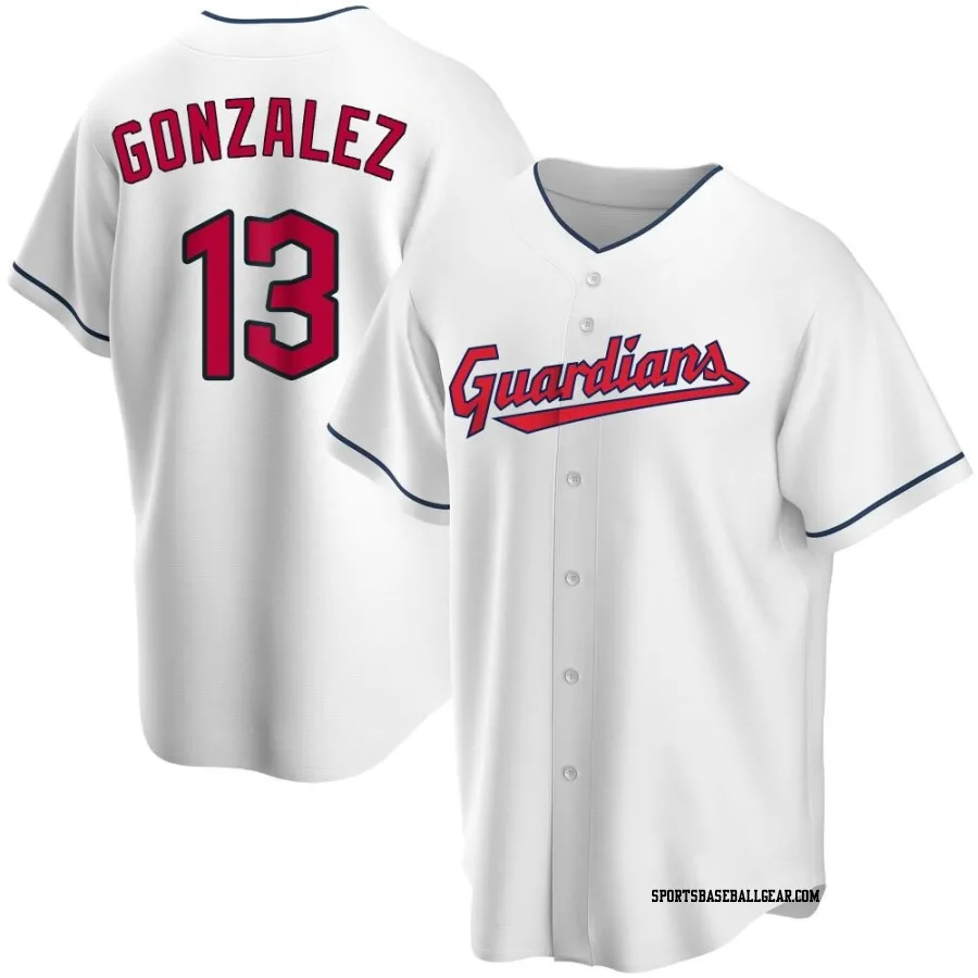 Joab Gonzalez Youth Cleveland Guardians White Replica Home Jersey