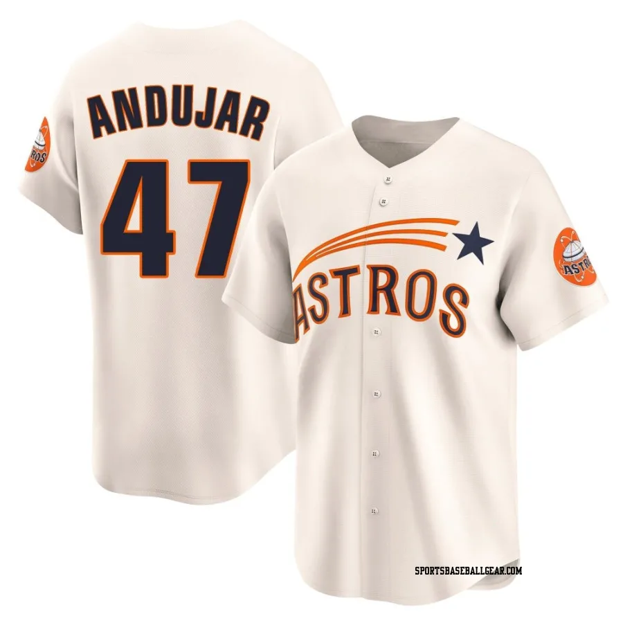 Joaquin Andujar Men's Houston Astros Cream Limited Throwback Cooperstown Collection Jersey