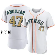Joaquin Andujar Men's Houston Astros Gold Authentic White 2023 Collection Jersey