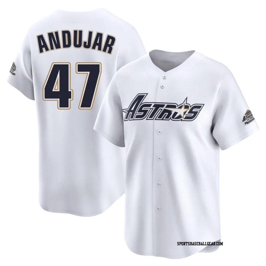 Joaquin Andujar Men's Houston Astros White Limited Throwback Cooperstown Collection Jersey