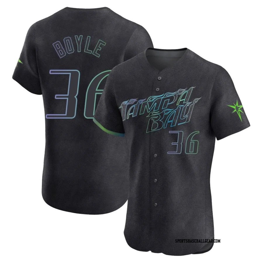 Joe Boyle Men's Tampa Bay Rays Charcoal Elite 2024 City Connect Jersey