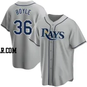 Joe Boyle Men's Tampa Bay Rays Gray Replica Road Jersey