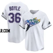 Joe Boyle Youth Tampa Bay Rays White Limited Throwback Cooperstown Jersey