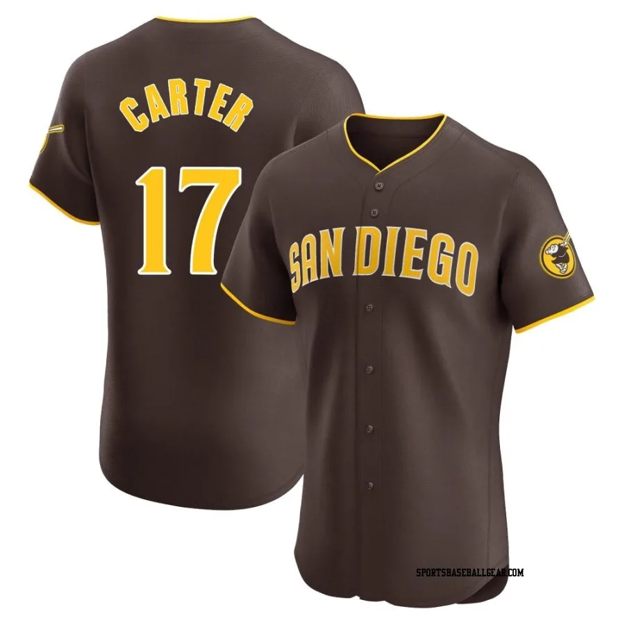 Joe Carter Men's San Diego Padres Brown Elite Road Vapor Premier Jersey