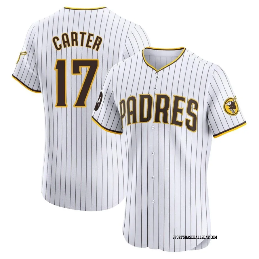 Joe Carter Men's San Diego Padres White Elite Home Patch Jersey
