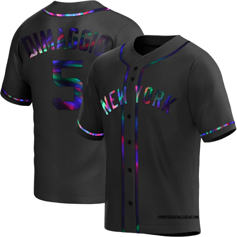 Joe DiMaggio Men's New York Yankees Black Holographic Replica Alternate Jersey
