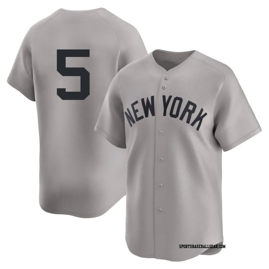 Joe DiMaggio Men's New York Yankees Gray Limited Away 2nd Jersey