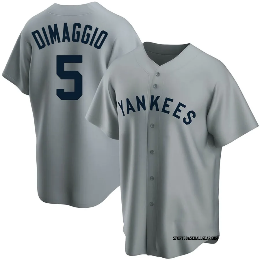 Joe DiMaggio Men's New York Yankees Gray Replica Road Cooperstown Collection Jersey