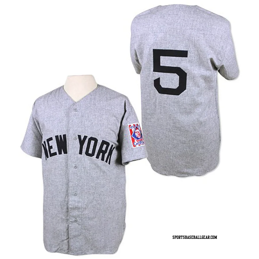 Joe DiMaggio Men's New York Yankees Grey Replica 1939 Throwback Jersey
