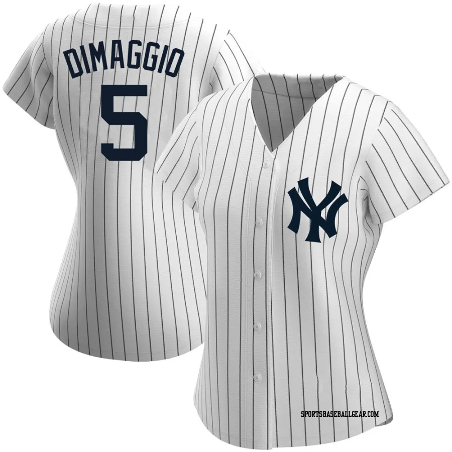Joe DiMaggio Women's New York Yankees White Authentic Home Name Jersey
