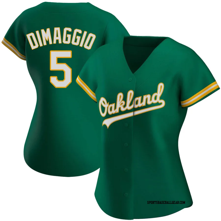 Joe Dimaggio Women's Oakland Athletics Green Authentic Kelly Alternate Jersey