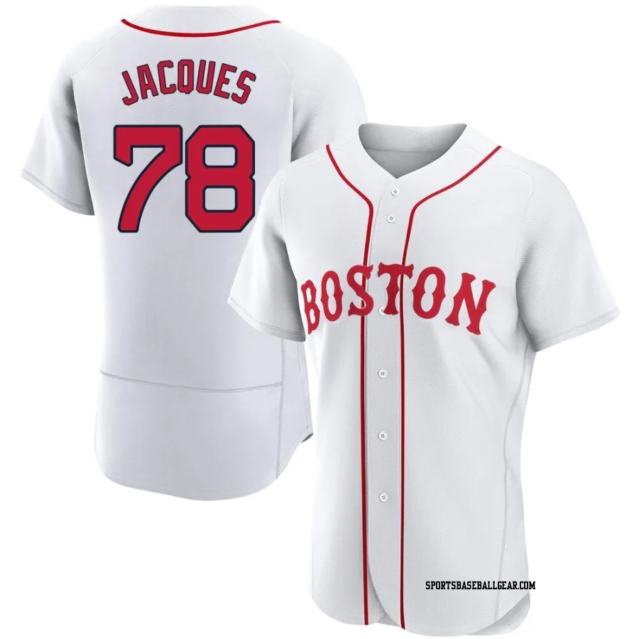Joe Jacques Men's Boston Red Sox White Authentic 2021 Patriots' Day Jersey