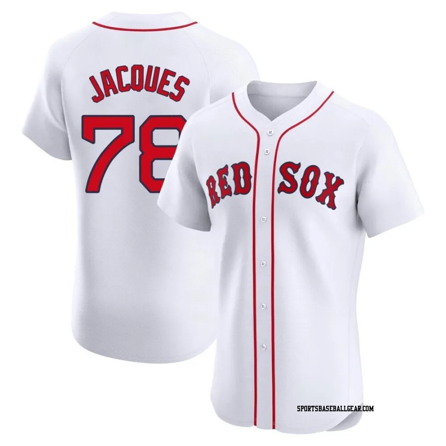 Joe Jacques Men's Boston Red Sox White Elite Home Patch Jersey