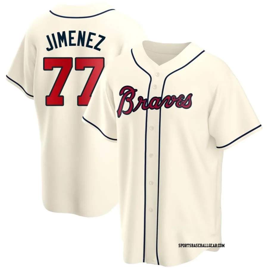 Joe Jimenez Youth Atlanta Braves Cream Replica Alternate Jersey