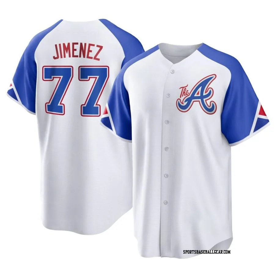 Joe Jimenez Youth Atlanta Braves White Replica 2023 City Connect Jersey