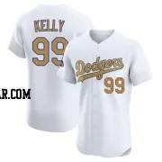 Joe Kelly Men's Los Angeles Dodgers Gold Elite White 2025 Collection Jersey