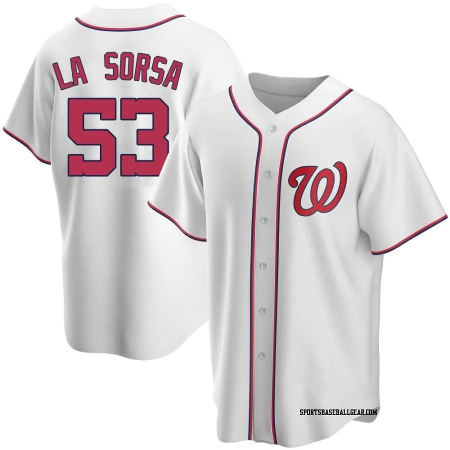 Joe La Sorsa Youth Washington Nationals White Replica Home Jersey