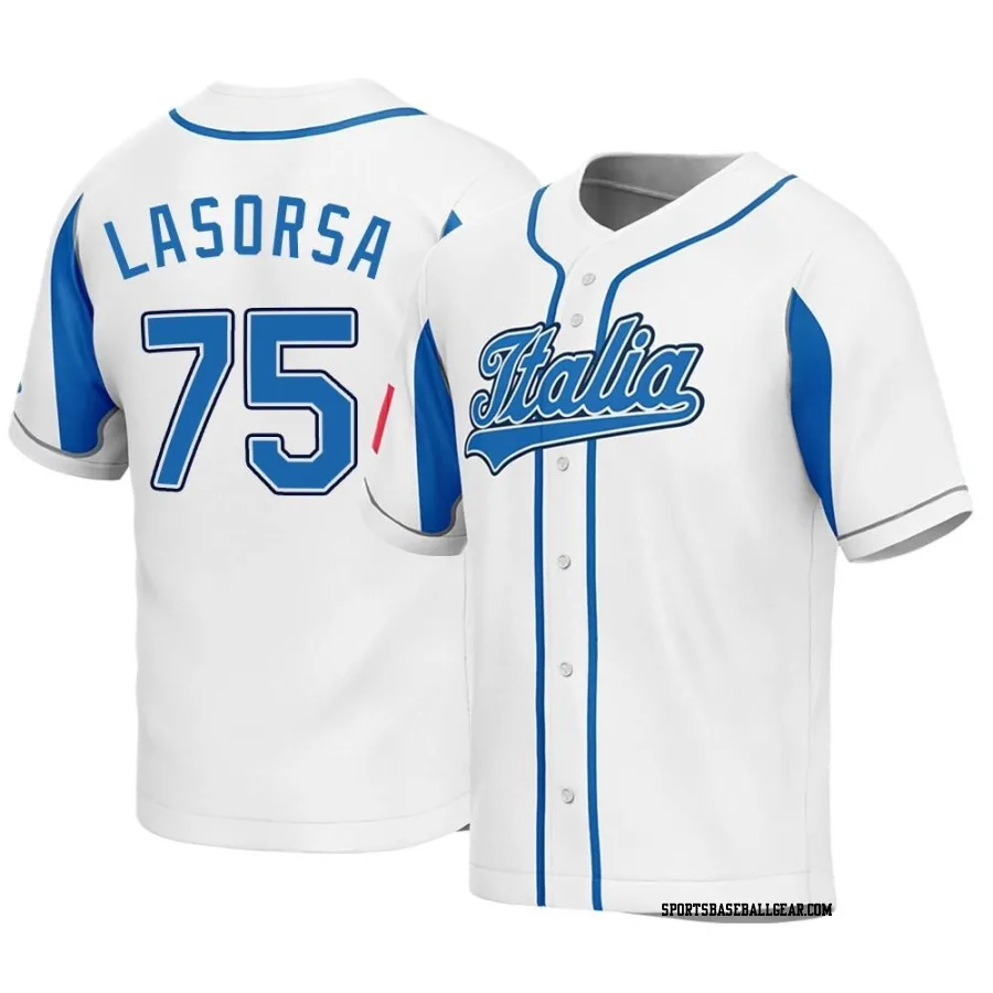 Joe LaSorsa Youth Italy Baseball White Replica 2023 World Baseball Classic Jersey