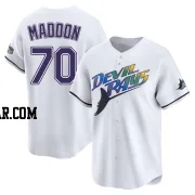 Joe Maddon Men's Tampa Bay Rays White Limited Throwback Cooperstown Jersey
