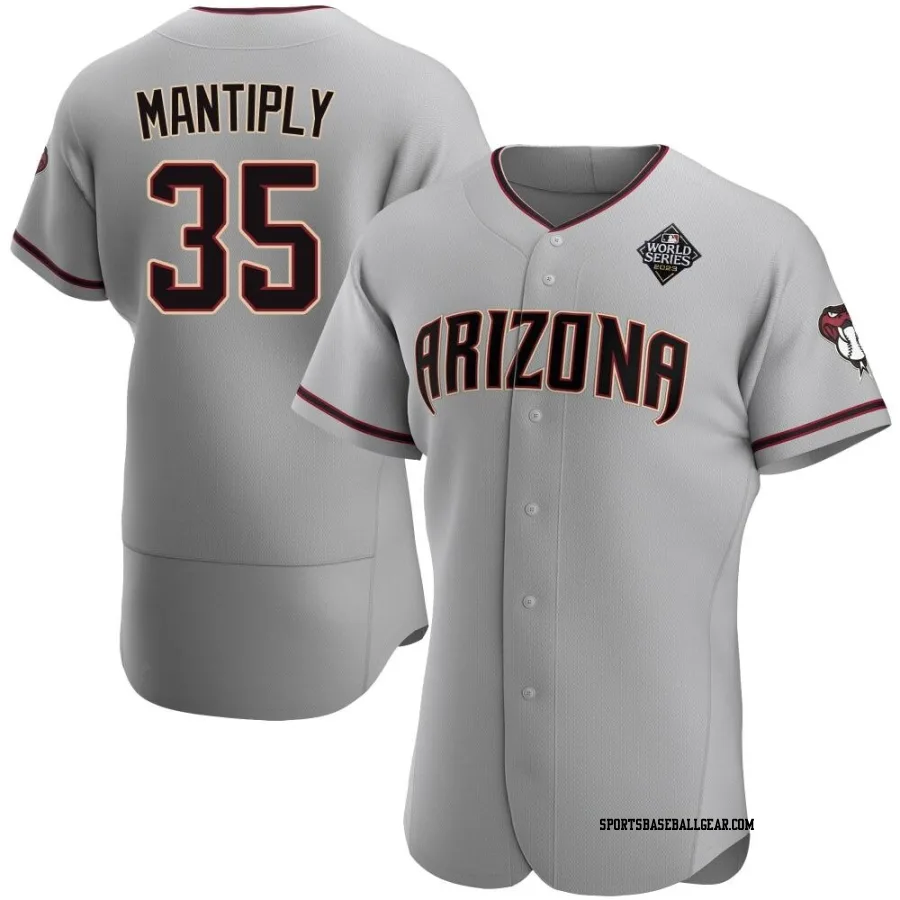 Joe Mantiply Men's Arizona Diamondbacks Gray Authentic Road 2023 World Series Jersey