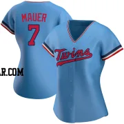 Joe Mauer Women's Minnesota Twins Light Blue Replica Alternate Jersey