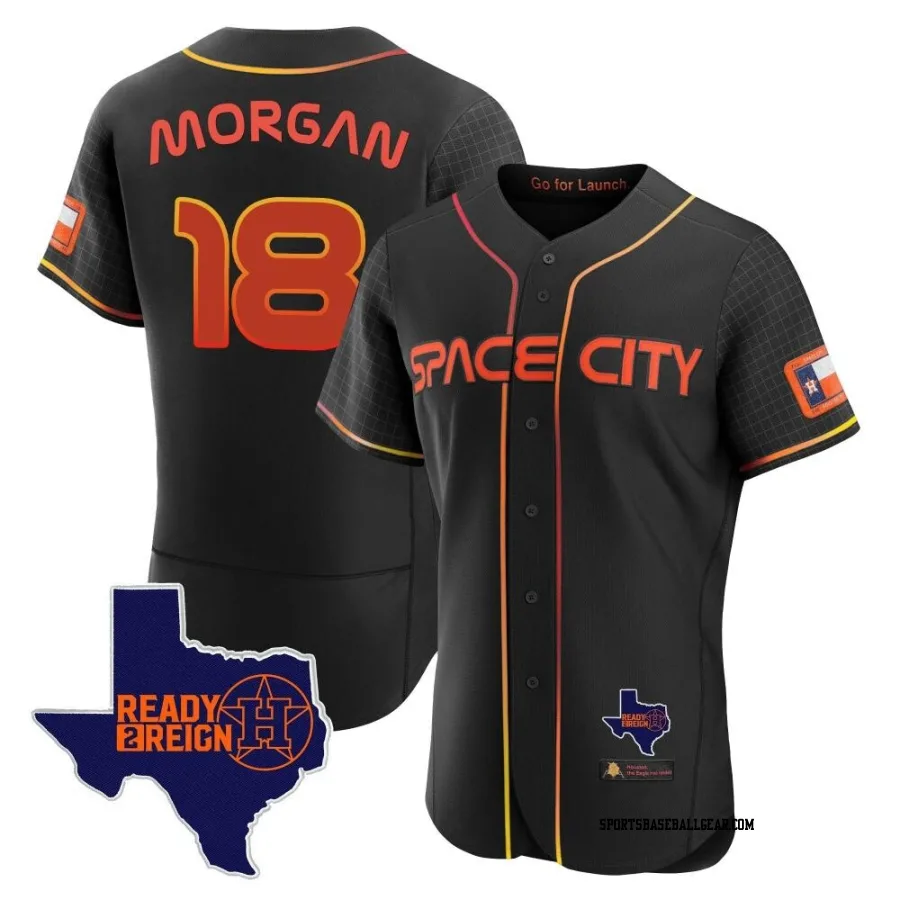 Joe Morgan Men's Houston Astros Black Authentic 2023 Space City Ready 2 Reign Flex Base Jersey