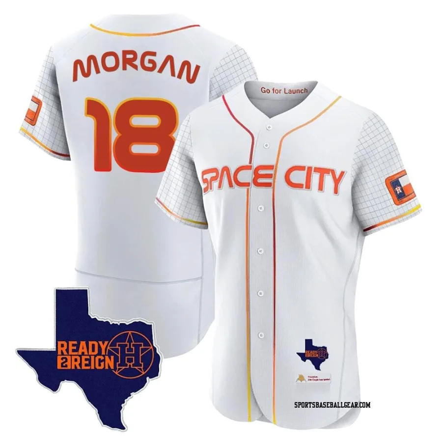 Joe Morgan Men's Houston Astros White Authentic 2023 Space City Ready 2 Reign Flex Base Jersey