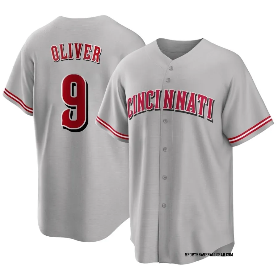 Joe Oliver Men's Cincinnati Reds Gray Replica Road Jersey