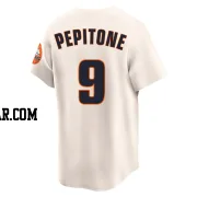 Joe Pepitone Men's Houston Astros Cream Limited Throwback Cooperstown Collection Jersey