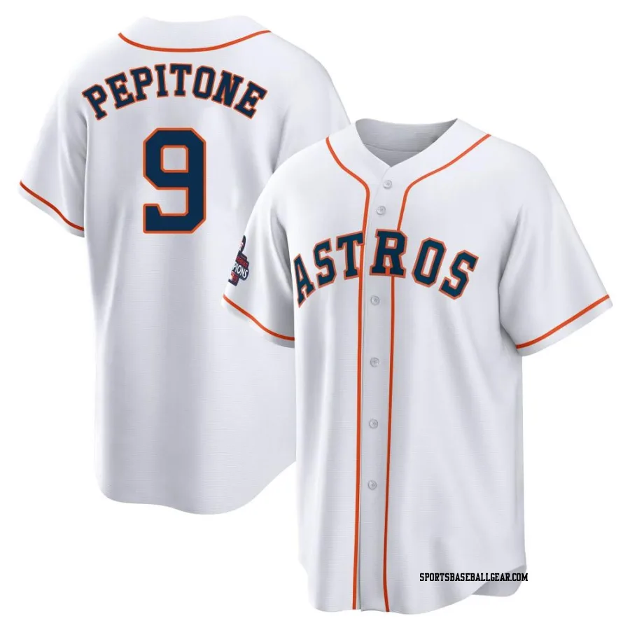 Joe Pepitone Youth Houston Astros White Replica 2022 World Series Champions Home Jersey