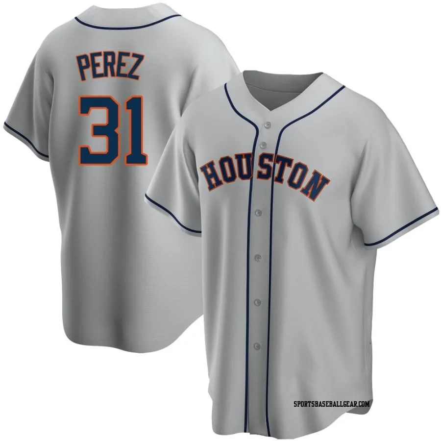 Joe Perez Men's Houston Astros Gray Replica Road Jersey