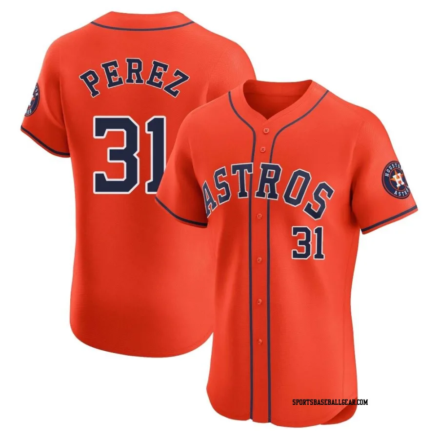 Joe Perez Men's Houston Astros Orange Elite Alternate Vapor Premier Jersey