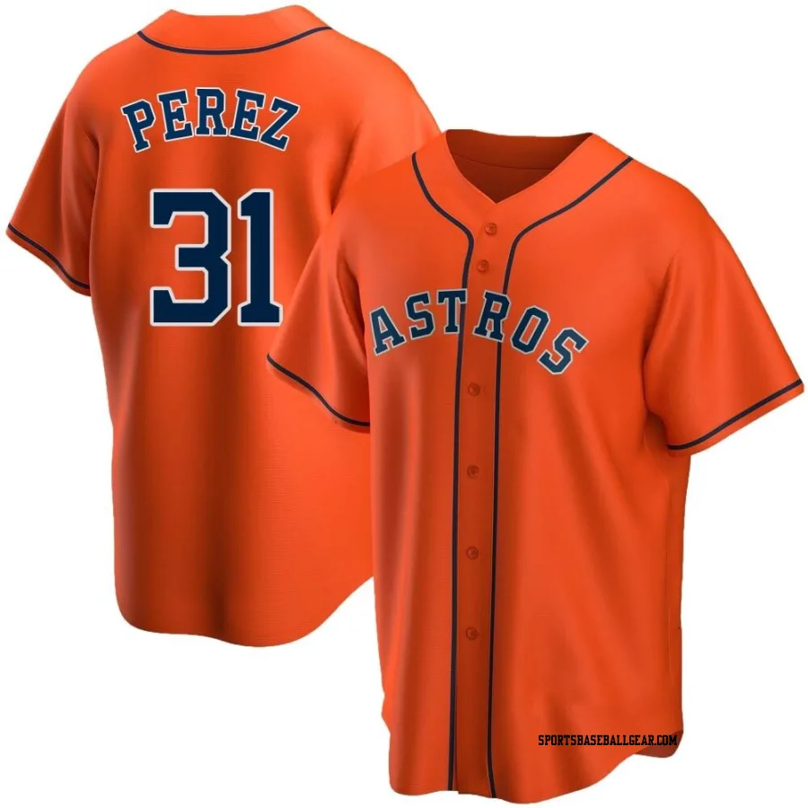 Joe Perez Men's Houston Astros Orange Replica Alternate Jersey