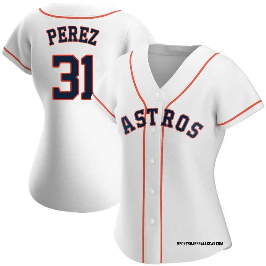 Joe Perez Women's Houston Astros White Authentic Home Jersey