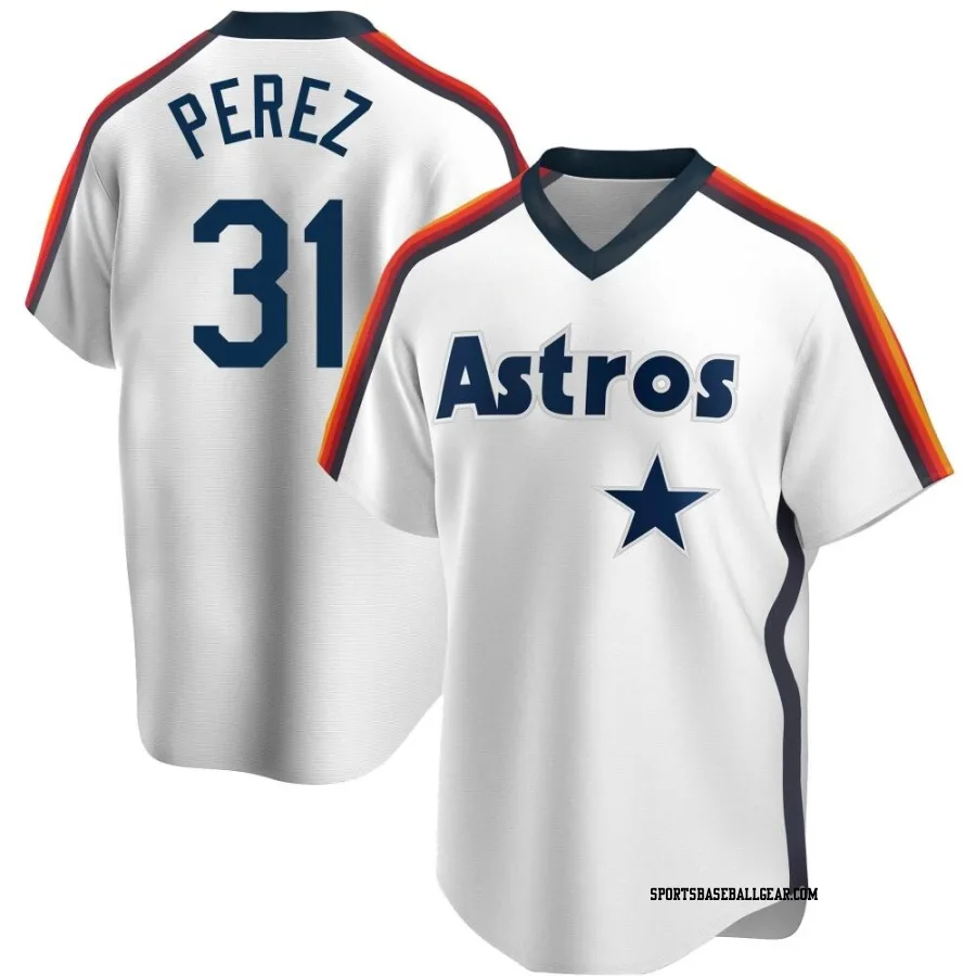 Joe Perez Youth Houston Astros White Replica Home Cooperstown Collection Team Jersey