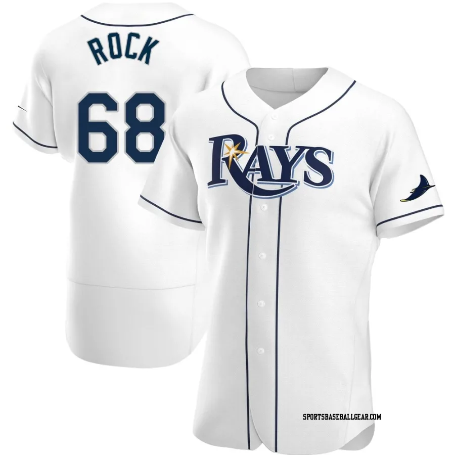 Joe Rock Men's Tampa Bay Rays White Authentic Home Jersey