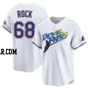 Joe Rock Men's Tampa Bay Rays White Limited Throwback Cooperstown Jersey