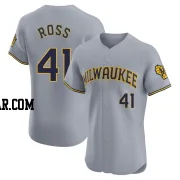 Joe Ross Men's Milwaukee Brewers Gray Elite Road Jersey