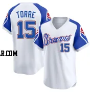 Joe Torre Men's Atlanta Braves White Limited Throwback Cooperstown Collection Jersey