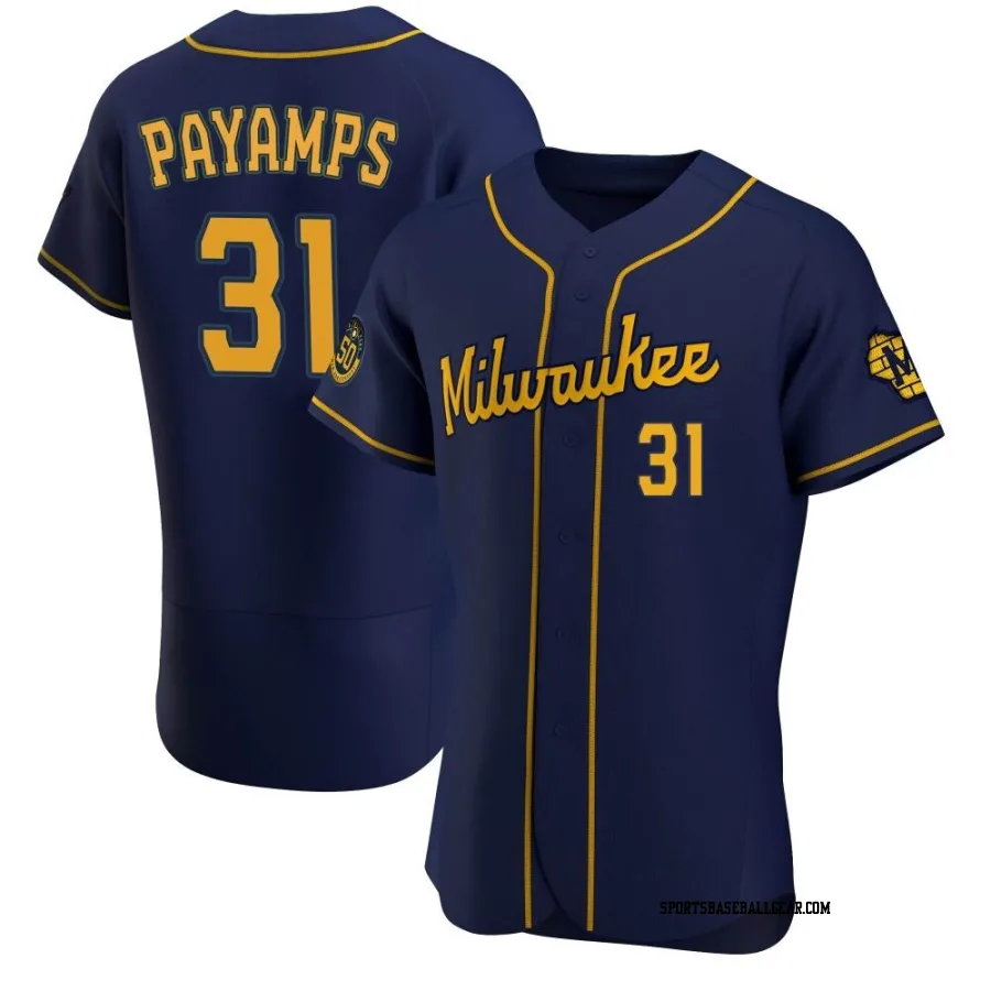 Joel Payamps Men's Milwaukee Brewers Navy Authentic Alternate Jersey
