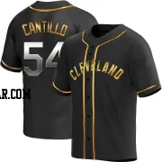 Joey Cantillo Youth Cleveland Guardians Black Golden Replica Alternate Jersey