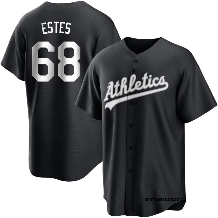 Joey Estes Men's Oakland Athletics Black/White Replica Jersey