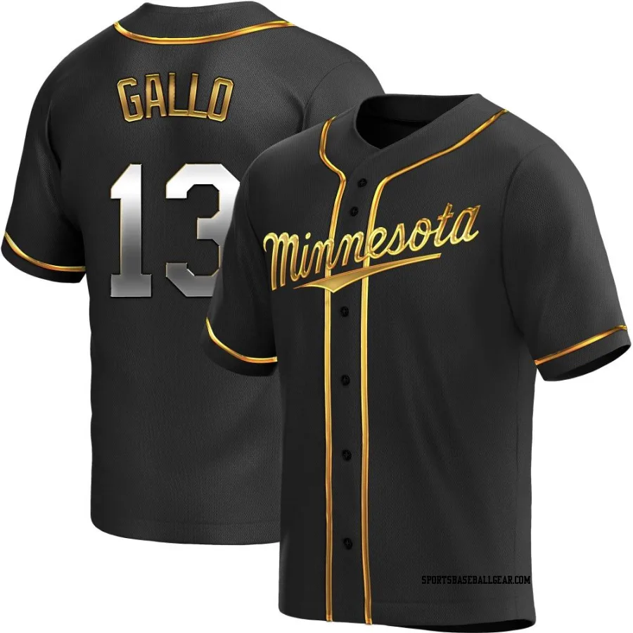 Joey Gallo Men's Minnesota Twins Black Golden Replica Alternate Jersey