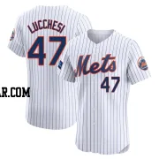 Joey Lucchesi Men's New York Mets White Elite Home Patch Jersey