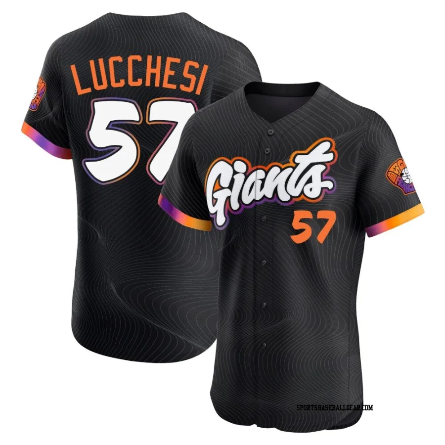 Joey Lucchesi Men's San Francisco Giants Anthracite Elite 2025 City Connect Jersey