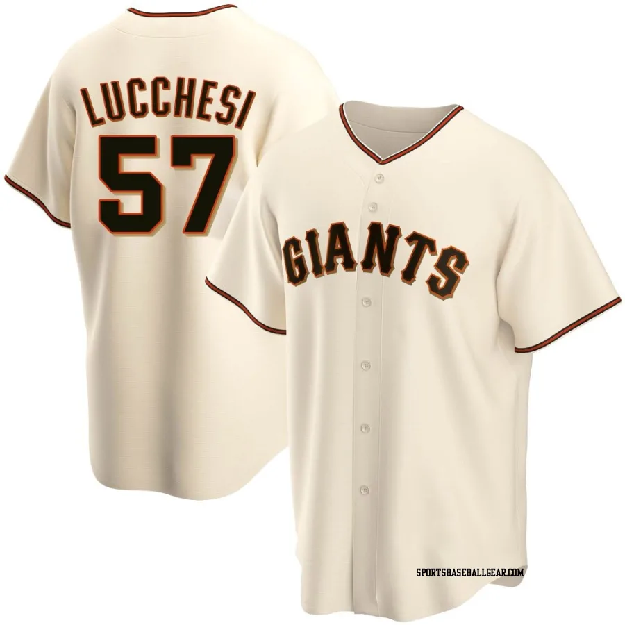 Joey Lucchesi Men's San Francisco Giants Cream Replica Home Jersey