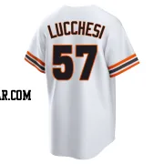 Joey Lucchesi Youth San Francisco Giants White Limited Throwback Cooperstown Collection Jersey