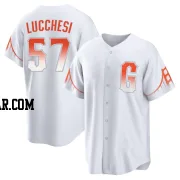 Joey Lucchesi Youth San Francisco Giants White Replica 2021 City Connect Jersey