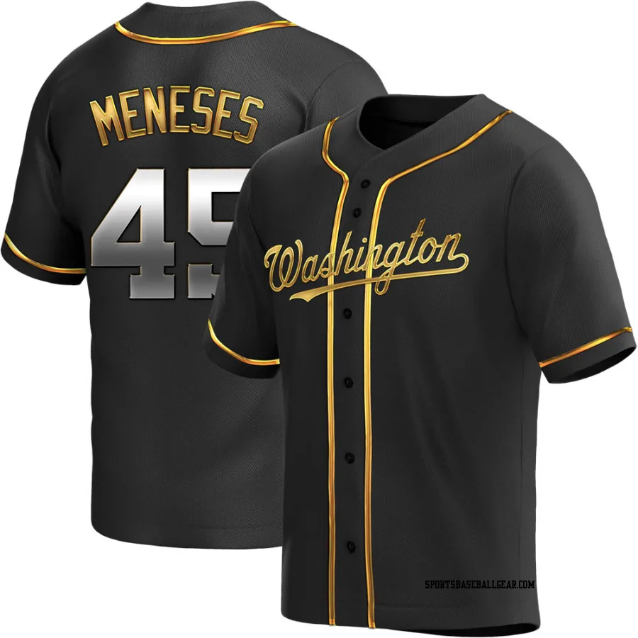 Joey Meneses Youth Washington Nationals Black Golden Replica Alternate Jersey